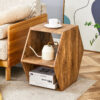 Hexagonal MDF coffee table, characteristic pattern stickers, multi-hole design to give more storage space, simple and convenient design makes it suitable for all kinds of style scenes.