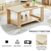 Modern minimalist log colored double layered rectangular coffee table, tea table.MDF material is more durable,Suitable for living room, bedroom, and study room.35.4"*19.6"*16.5" CT-16