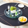 Double layer rotatable round glass.The rotatable design makes it more convenient to retrieve and place items.The upper glass has a diameter of 20 inches, while the lower glass15 inches.