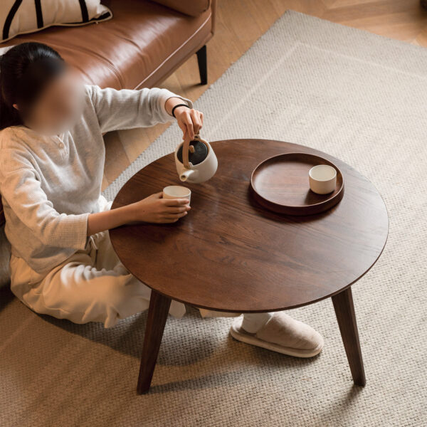 cdf39eb2146d41bcb2c48692d2722279_20231227_7da095d560e1384f46f158766f881e73 Center Table Low Table 100% Solid Oak Wood Top Plate Desk Coffee Table Width 60 x Depth60 x Height 35 cm Study Desk Work From Home Easy To Assemble Walnut Color Wood Desk