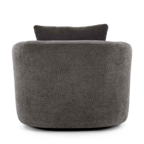 360° Swivel Chair, 38.2" Accent Chair Sofa, Upholstered Swivel Barrel Sofa Chair with a Throw Pillow for Living Room, Bedroom, Office and Hotel, Grey