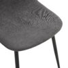 Table and chair set.79"x31.5" with X-shaped Black Metal Table Legs,Wood Grain Textured MDF Crossbeam.Paired With 8 Chairs Made Of Dark Gray Lnen Fabric.Iron pipe spraying Legs.