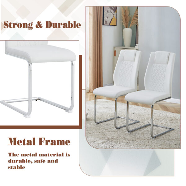 ce6680474512430d8999970d6c96ffdf_ba0baa58de41a42f90ab202c5f7dd20b Table and chair set.63*31.4 Inch Pandora Patterned Sintered Stone Dining Table Set - 6 White Chairs With Silver Metal Legs.Modern Light Luxury.Perfect For Dinner Room,Meeting Room,Kitchen,etc.