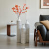 Floor Metal Vases Decorated White Metal vases Set of 3 gorgeous home decoration large glazed metal vases 24in/28.7in/33.5in height