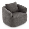 360° Swivel Chair, 38.2" Accent Chair Sofa, Upholstered Swivel Barrel Sofa Chair with a Throw Pillow for Living Room, Bedroom, Office and Hotel, Grey