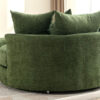 Orisfur. 360° Swivel Accent Barrel Chair with Storage Ottoman & 4 Pillows, Modern Chenille Leisure Chair Round Accent for Living Room, Green