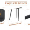 Modern Minimalist Black Dining Chair Set - Four Chairs per Box, Stable and Comfortable.Modern Mid-Century Style Upholstered Side Chairs,Spoon Shaped Chairs With Black Metal Legs.