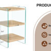 Three layer bedside cabinet.The board is made of MDF with wooden stickers, with transparent tempered glass on both side.The design is simple and elegant, with powerful storage function.Storage cabinet