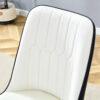 Modern Two-Tone PU Dining Chairs - White and Black spliced chairs With Gold Decorated Legs.White and Black spliced,Black Metal Legs,Set of 4 chairs.