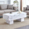 Modern Simple White Marble Texture MDF Coffee Table - 43.3"x21.6"x17.2" Practical Model.Making it an ideal addition to any living room or apartment.W1151134962
