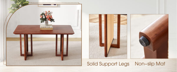 cf30dc379e904d59b79cc29582c993b5_fb19a55ab99bfe62e31b0baa4532b852 Chinese country retro solid wood dining table,simple modern imitation rattan dining table.Suitable for dining room, living room, office.Natural Style Walnut Solid Wood Dining Table.