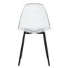 Modern minimalist transparent dining chair, plastic chair, armless crystal chair, Nordic creative makeup stool, negotiation chair, set of 4 pieces, black metal legs,TW-1200