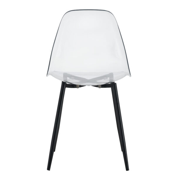 cf57c195c7464cb29b0f655d64a0d228_20231016_5ca91a13fb13fdf5f5c63ffea263e0cf Modern minimalist transparent dining chair, plastic chair, armless crystal chair, Nordic creative makeup stool, negotiation chair, set of 4 pieces, black metal legs,TW-1200