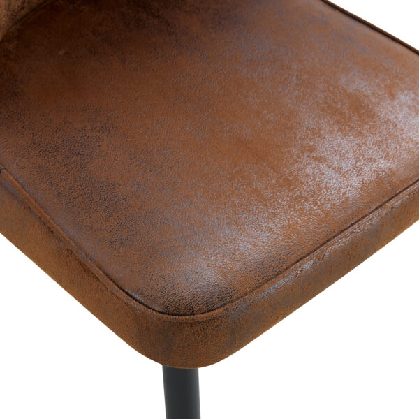 cfc08ff0b9af47e79781ee61712ffa00_1f8e46775ddb867d1eafe1e2db61748f Brown Suede-like Velvet Dining Chair Set (Six Pieces)Black Metal legs,dinning chairs,brown.Bring a comfortable home experience to the kitchen, bedroom, and office.
