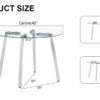Modern minimalist style circular transparent tempered glass table, tempered glass tabletop, silver metal table legs, suitable for kitchen, dining room, and living room, 42 "* 42" * 29.5 "1123r