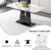 Table and chair set, modern and minimalist dining table, imitation marble patterned tabletop, MDF legs with U-shaped brackets. Paired with comfortable chairs, suitable for dining and living rooms.