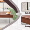 Walnut Colored Square MDF Coffee Table - 31.5"x31.5" with Tempered Glass Legs.Density Board Sticker,Reinforced Glass Legs.Walnut Colored Texture Sticker.