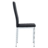 Grid armless high backrest dining chair, black chair and 6-piece set of electroplated metal legs, office chair. Suitable for restaurants, living rooms, kitchens, and offices.W115163430  0924