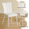 55"x31.5"Cream-Style White MDF Dining Table Set with 4 Armless Chairs.MDF Tabletop and metal legs.The backrest of the dining chair has a vertical line design.Adding a warm atmosphere to your family.