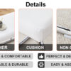 White shoe changing stool, silver metal legs, sofa stool dining chair, suitable for bedroom ,fitting room, storage room, dining room, living room. 005