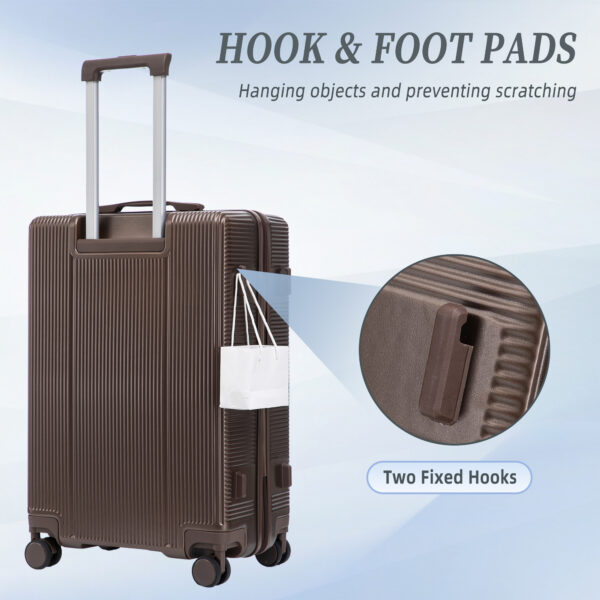 20"/24"/28" 3 pcs/set in ABS Spinner Wheel Luggage, Carry on Suitcase, Matching Color, TSA Combination Lock (Brown)