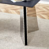 63"x31.5x30" Black Marble-Patterned Slab Dining Table with Stainless Steel Butterfly Legs.The tabletop is designed to be scratch and heat resistant.Slabs Tabletop,Stainless Steels Legs.