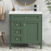 30'' Bathroom Vanity with Top Sink, Modern Bathroom Storage Cabinet with 2 Drawers and a Tip-out Drawer, Single Sink Bathroom Vanity