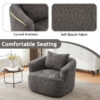 360° Swivel Chair, 38.2" Accent Chair Sofa, Upholstered Swivel Barrel Sofa Chair with a Throw Pillow for Living Room, Bedroom, Office and Hotel, Grey
