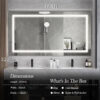 60" x 32" LED Bathroom Mirror with Anti-Fog and Touch Sensor – Modern Frameless Lighted Wall Mirror for Bathroom Vanity, Shower Room, or Dressing Area