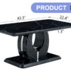 Modern minimalist black MDF pattern sticker pattern MDF rectangular coffee table. Add a peaceful and comfortable atmosphere to your home. MDF coffee table, black MDF pattern sticker, side table.
