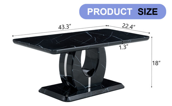 d1b4a3dab3e049f5aa107661866fcb11_63dcf4012dd33a802cf350fb35ca8e46 Modern minimalist black MDF pattern sticker pattern MDF rectangular coffee table. Add a peaceful and comfortable atmosphere to your home. MDF coffee table, black MDF pattern sticker, side table.