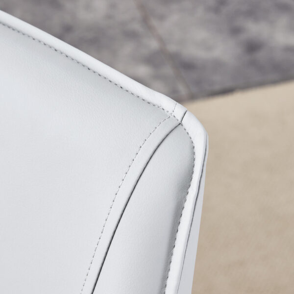 d1cc55bb5d97416ba028ffe78b870bff_e6590e4afd6130886a966a7c76b78e66 Table and chair set.63"*35.4" White Imitation Marble Pattern MDF Dining Table Set - 6 Soft and Comfortable Light Gray PU Chair With Arched Metal Silver Leg.Create Your Exclusive Low-Key Luxury Space.