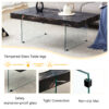 43.3"x23.6" Black Marble-Patterned MDF Coffee Table with Tempered glass legs.Suitable for Living Room.It can be used not only as a coffee table but also as a side table or display stand.