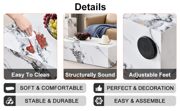 d23e76a1e0054a17b29cceef4ccaa485_20230822_f8dc1406a1471fe6bf3a93ebe30b7d7f Modern MDF Coffee Table with Marble Pattern - 39.37x23.62x11.81 inches - Stylish and Durable Design W1151119518