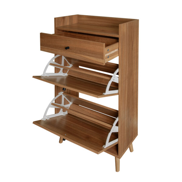 Rattan, Allen 2 Door 1 Drawer Cabinet, Shoe Rack, Double Layer, Suitable for Entrance