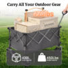 PORTABLE 400L Collapsible Wagon, Folding Wagon Cart , Beach Wagon with Big Wheels, 450LB Heavy Duty Foldable Wagon, Large Capacity Wagon for Camping, Sports, Garden, Baseball