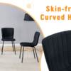 Luxury Minimalist Chairs - A set of 4 high quality dining chairs with black metal legs. The integral metal leg structure is suitable for various interior decoration styles.