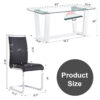 Glass Dining Table Large Modern Minimalist Rectangular for 6-8 with 0.4" Tempered Glass Tabletop and white MDF Trapezoid Bracket,For Kitchen Dining Living Meeting Room Banquet Hall F-1550