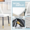Table and chair set.Luxurious Snow Mountain White Slab Round Dining Table Set - 47"x47" with 6 White PU Chairs.Sintered Stone Tabletop,MDF Table Leg,