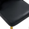 4 modern dining chairs, sleek PU leather backrest, and gold metal legs bring a comfortable home experience to the kitchen, bedroom, and office.
