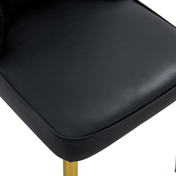 d38b9ea675c1420e81fb06731e3ef09e_e948a4083dc1cc83a60ea90dd669b25b 4 modern dining chairs, sleek PU leather backrest, and gold metal legs bring a comfortable home experience to the kitchen, bedroom, and office.