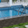 Acacia Wood Interlocking Deck Tiles Checker Pattern, 30 PCS  12" x 12" Dark Brown Square Acacia Hardwood Outdoor Flooring for Patio, Bancony, Pool Side,...