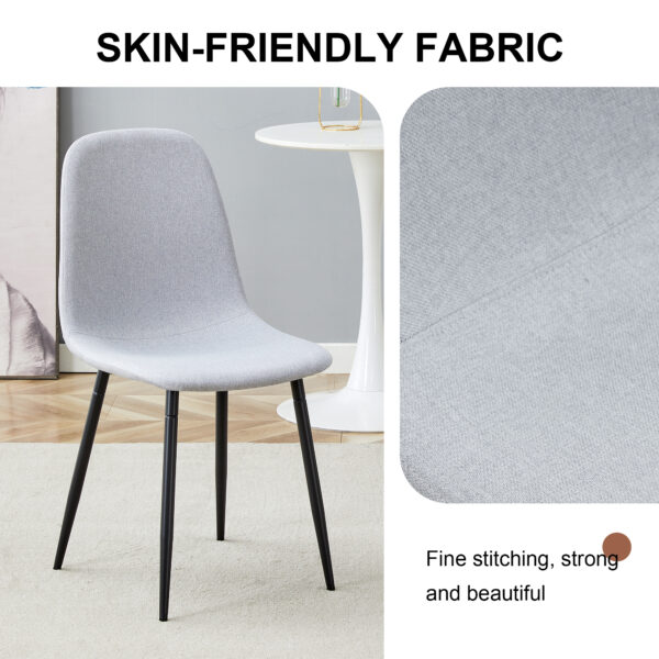 d3935ac10e4f4992b1cfc14d16d08103_8a357ebf75737f6028c74656aaba8931 Comfortable Linen-Cotton Dining Chair Set - Four Pieces in Light Gray.Integrated Seat and Backrest,Linen-Cotton Material,Modern Home Matching.