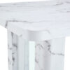 64.5 x 35.4 Inch Stylish Marble Textured Dining Table, Perfectly Blending Simplicity And Transparency. Made of MDF Material With White Marble Texture Stickers, It Exudes A Strong Sense Of Fashion.