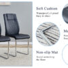 Table and chair set.Modern Luxurious Transparent Tempered Glass Dining Table Set with 6 Chairs.Single fork silver metal table legs.Black high-quality PU dining chairs with silver metal legs.