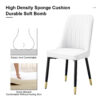 Table and chair set, round table with white marble pattern, gold MDF table legs, soft and comfortable dining chair, suitable for kitchen and living room