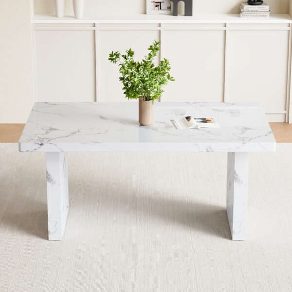 d45f90291c6e402d96561444c7715db3_22bec6665a95c48d4de7a6a65ad4ed91 63"*35.4"*30" inches Luxurious Marble Pattern MDF Dining Table - A Choice of Subtle Luxury for Your Home.Create Your Exclusive Low-Key Luxury Space.