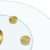 Double layer rotatable round glass.The rotatable design makes it more convenient to retrieve and place items.The upper glass has a diameter of 30.3 inches, while the lower glass15 inches.