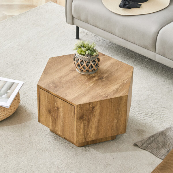 d498ae832bf64a13ae5400d9b8e93dfc_ee54ab9dfe632abe29f5f4e8b07e0536 Simple and Practical! MDF material hexagonal coffee table with drawers.Made of high-quality materials,Adopting a unique hexagonal design,simple and elegant without losing personality.