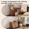 Vanity Desk with Mirror and Lights, Makeup Vanity Table with Flip-Top Tabletop and Storage 7 Drawers, 9 Compartments, 3 Shelves, 3 Color Modes Adjustable Makeup Table for Bedroom, Walnut